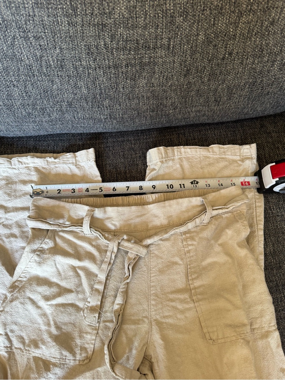 Maurices Beige Drawstring Linen Blend Pants - Picture 4 of 4